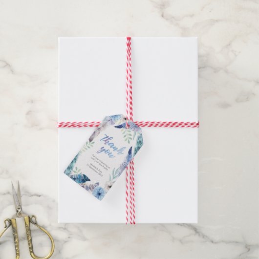 ボホフェザー感謝していユーメッセージカード ギフトタグ (より糸付き)