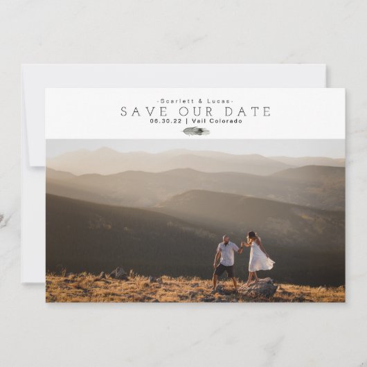 ボホフェザー水彩 |ミニマル救日付 セーブザデート (正面)