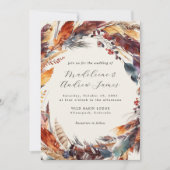 ボホフェザー秋リース書結婚道の 招待状 (正面)