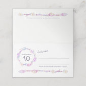 ボホフェザー結婚ビーズの紫色のゲスト座席表 プレイスカード (外部開封)