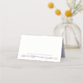 ボホフェザー結婚ビーズの紫色のゲスト座席表 プレイスカード (裏面)