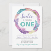 ボホフェザー誕生日招待状 招待状 (正面)