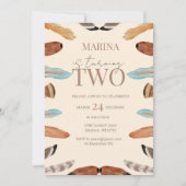 ボホフェザー2nd誕生日招待状テラコッタ 招待状 (正面)