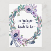 ボホフェザー&フローラブライダルシャワーレシピカード ポストカード (正面)