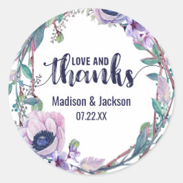 ボホフェザー&フローラリース結婚式の引き出物 ラウンドシール