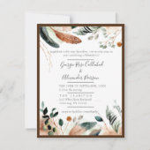 ボホフェザー&ユーカリプタス結婚式招待状 招待状 (正面)