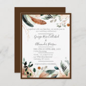 ボホフェザー&ユーカリプタス結婚式招待状 招待状 (正面/裏面)