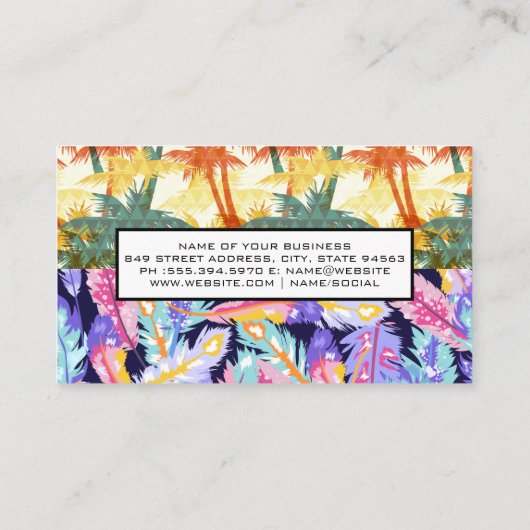 ボホフェザー |手のひらの幾何学的 名刺 (裏面)