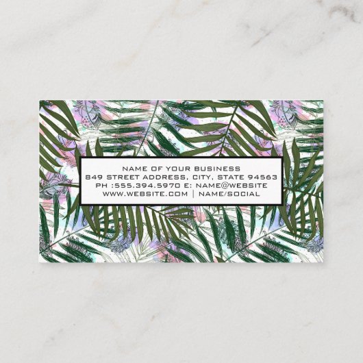 ボホフェザー |手のひらパタースタイリッシュン 名刺 (裏面)