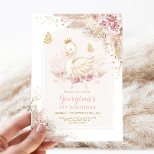 ボホフェミニンスワンプリンセスピンク赤面誕生日 招待状