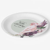 ボホフェミニントロピカルピンクオウム50誕生日 ペーパープレート (アングル)