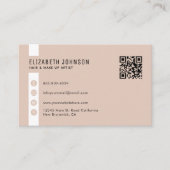 ボホフェミニンベージュミニマルシンプルリストQRコード 名刺 (正面)