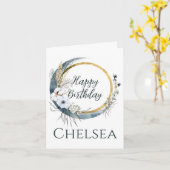 ボホフェミニンムーン誕生日カード カード (黄色い花)