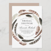 ボホフェーズウエスタンデザートベージュブライダルシャワー 招待状 (正面/裏面)