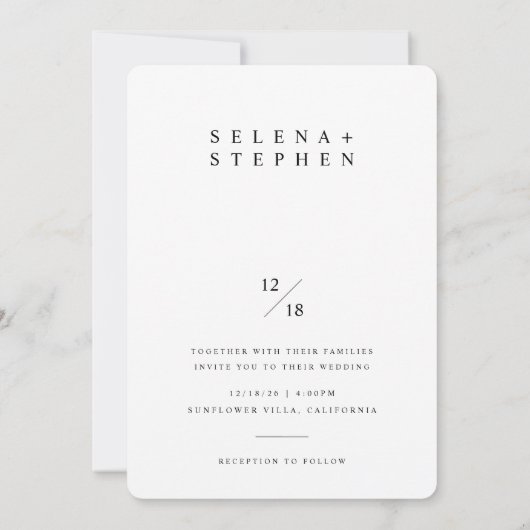 ボホフォト結婚式招待状 |ミニマモダンリスト 招待状 (裏面)