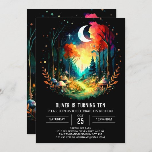 ボホフォレストアドベンチャーアワits誕生日 招待状 (正面/裏面)