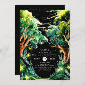 ボホフォレストウッドランド誕生日 招待状 (正面/裏面)