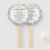 ボホフォレストメイソンジャールピンク金ゴールド結婚式 プログラム ハンドファン (正面&裏面)