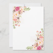 ボホフォーエバーワイルド誕生日招待状ウォーターカラー 招待状 (裏面)