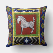 ボホフォークアロシアのートホースコテージ クッション (裏面)