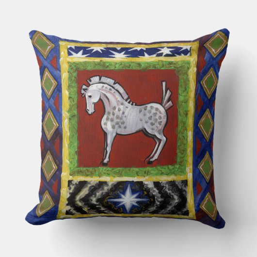 ボホフォークアロシアのートホースコテージ クッション (正面)