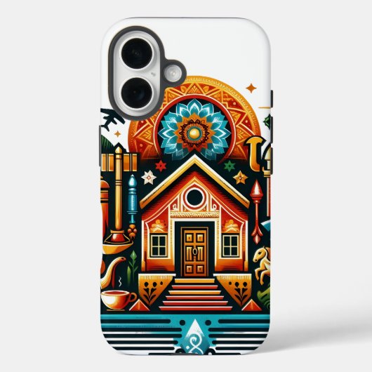 ボホフォークアートドリームホームイラストレーションfor iPhone C Case-Mate iPhoneケース (裏面)