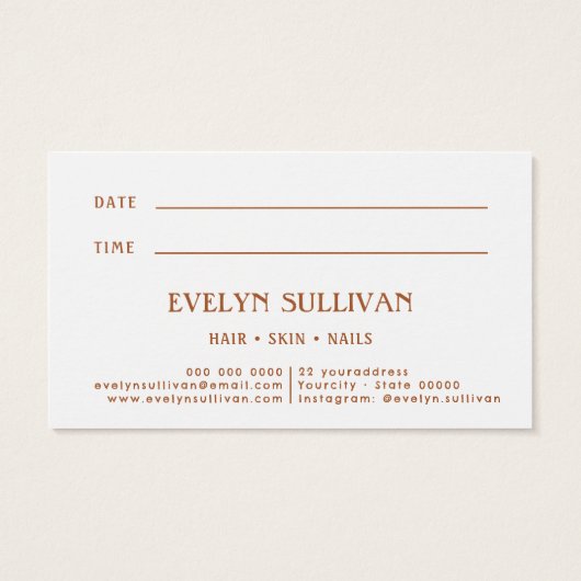 ボホフォークアートフラワーアポイントメントカード (裏面)