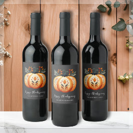ボホフォークパンプキンサンクスギビング ワインラベル