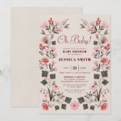 ボホフォーク男女兼用ベビーシャワーインビタ 招待状 (正面/裏面)