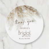 ボホフフッフィパンパスグラスブライダルシャワーサンキュー フェイバータグ (正面)