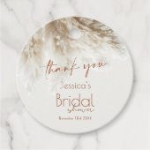 ボホフフッフィパンパスグラスブライダルシャワーサンキュー フェイバータグ (正面)