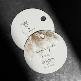 ボホフフッフィパンパスグラスブライダルシャワーサンキュー フェイバータグ