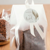 ボホフフッフィパンパスグラスブライダルシャワーサンキュー ラウンドシール