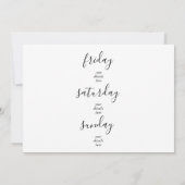 ボホフラミンゴバチェロレッテ週末 招待状 (裏面)