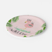 ボホフラミンゴワイルドワンバースデーパーティー ペーパープレート (アングル)