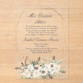 ボホフラワーアクリルキンセアニェラ アクリル招待状 (正面)