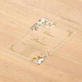 ボホフラワーエレガントウェディング招待状スペインのイン アクリル招待状 (レイダウン)