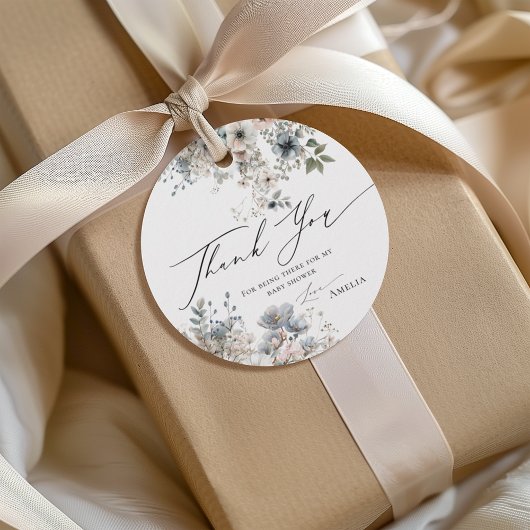 ボホフラワーエレガント赤モダンちゃんシャワーありがとう フェイバータグ