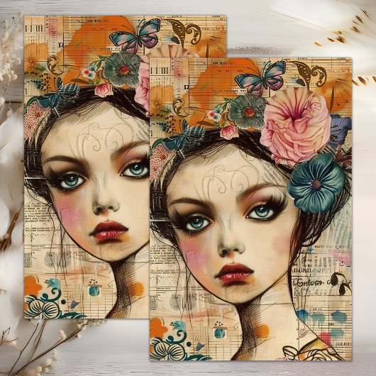 ボホフラワーガールデクページティッシュペーパー 薄葉紙