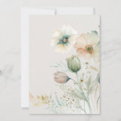 ボホフラワーゴールデンヒールウォーターカラーブライダルシャワーI 招待状 (裏面)