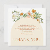 ボホフラワーズガールベビーシャワーサンキューカード サンキューカード (正面)