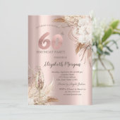 ボホフラワーズシャンパングラスバラ金ゴールド60th 招待状 (スタンド正面)