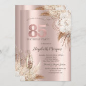 ボホフラワーズシャンパングラスバラ金ゴールド85日 招待状 (正面/裏面)