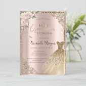 ボホフラワーズダイアモンズドレスバラ金ゴールドキンセアニラ 招待状 (スタンド正面)