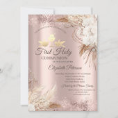 ボホフラワーズバラ金ゴールドファーストホーリーコミュニオン 招待状 (正面)