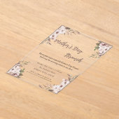 ボホフラワーズバラ金ゴールドマザーズデイブランチ アクリル招待状 (レイダウン)