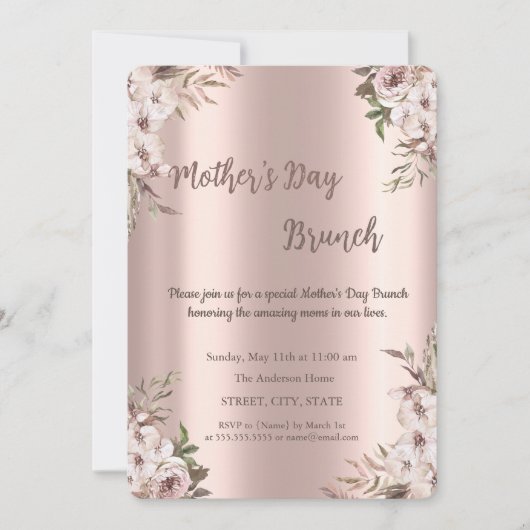 ボホフラワーズバラ金ゴールドマザーズデイブランチ 招待状 (正面)