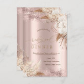 ボホフラワーズバラ金ゴールド紙吹雪リハーサルディナー 招待状 (正面/裏面)