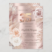 ボホフラワーズバラ金ゴールド35thバースデーパーティー 招待状 (正面/裏面)