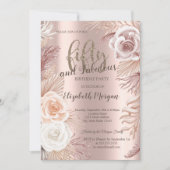 ボホフラワーズバラ金ゴールド50th誕生日パーティー 招待状 (正面)